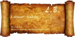 Lehner Balda névjegykártya